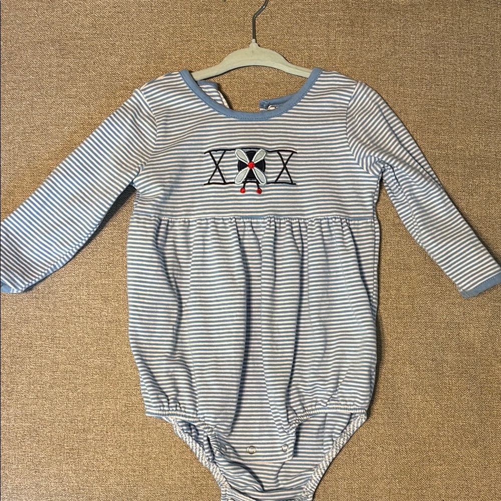 Charming Blue Striped Kids Bodysuit